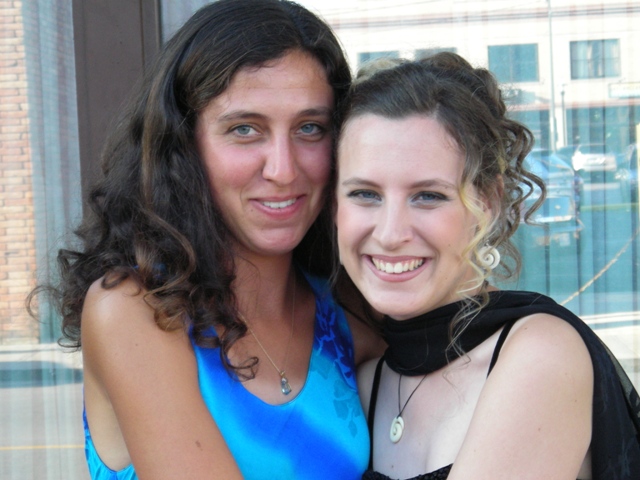 Emily and Lindsay at the Lander's Theater in Springfield before an awards ceremony. Ask Lindsay what she received.