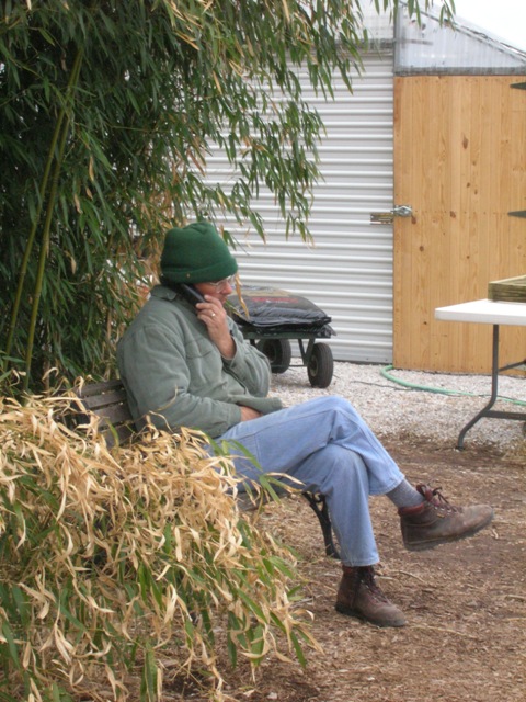 A common sighting of Oscar with the phone glued to his ear.